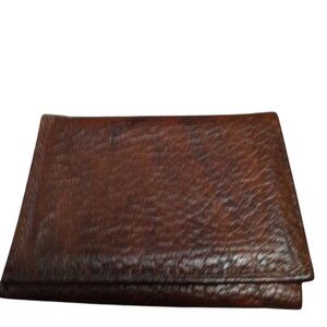 Amity Cowhide Men's Brown Pebbled Leather Trifold Wallet New Classic Casual